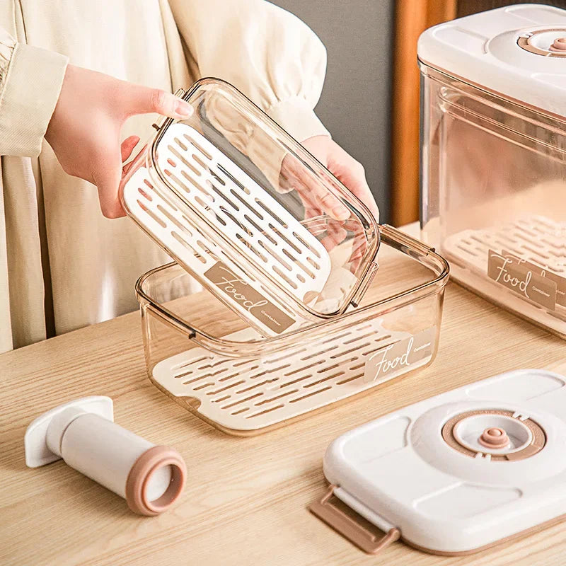 Caja de almacenamiento de alimentos al vacío: recipiente sellado para mantener la frescura