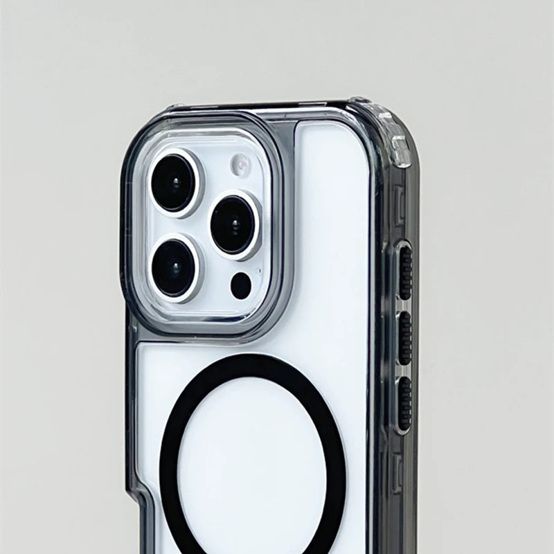 Neon Edge Transparent Crystal MagSafe Case for iPhone