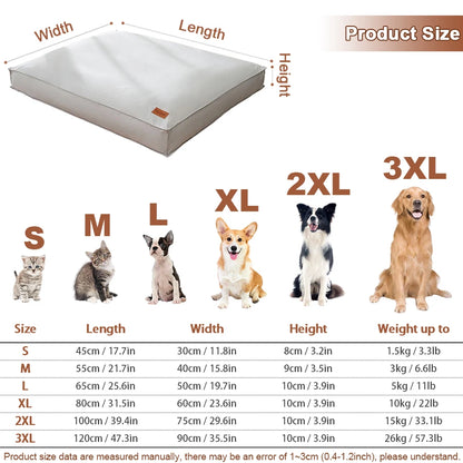 Rectangular Dog Bed: Soft, Washable & Waterproof