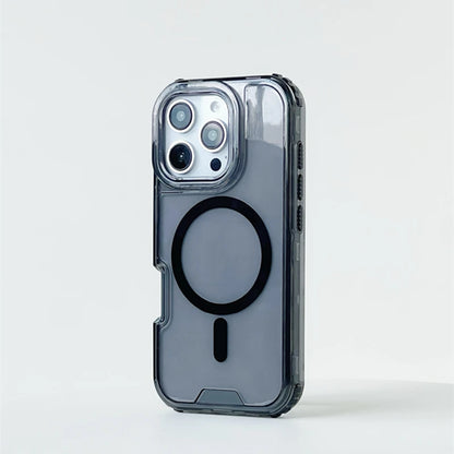 MagSafe Transparent Crystal Case with Neon Edges – Sleek Design for iPhone 16/15/14/13/12.