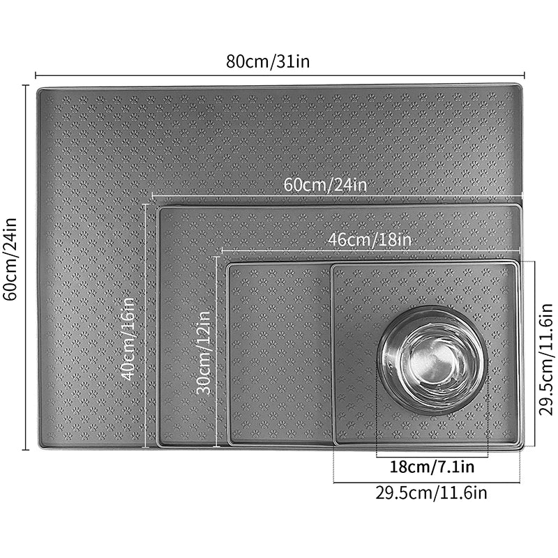 Pet Bowl Mat: Silicone Waterproof Feeding Pad