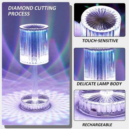 Diamond Crystal LED Lamp: Night & Desk Light