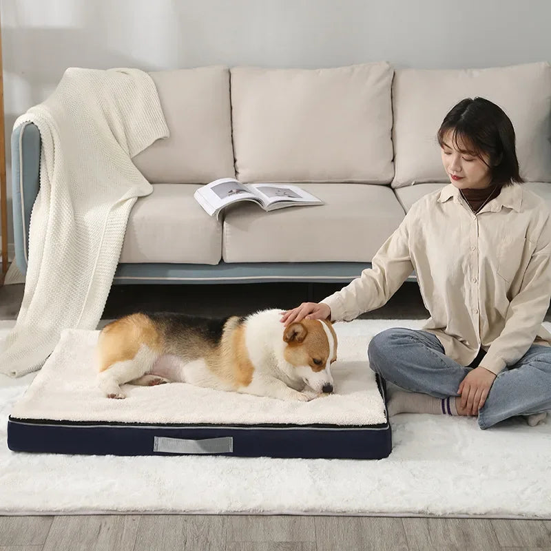 Large Dog Bed: Nonslip Memory Foam Mattress