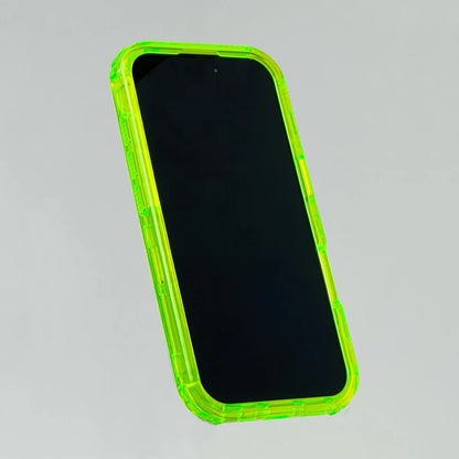 MagSafe Transparent Crystal Case with Neon Edges – Sleek Design for iPhone 16/15/14/13/12.